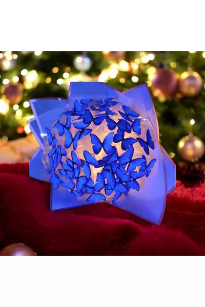 LED Light Butterfly Bouquet Blue Special for Valentine's Day