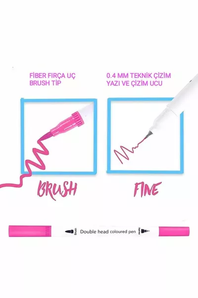 er Doppelendpinsel und 0,4 mm Feinspitzen-Markerstift-Set Lederstil Stifteset für Geldbörsen Profi