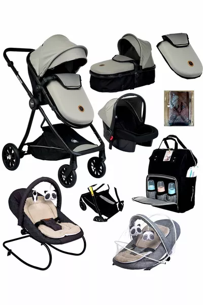 Poussette pour bébé 9 en 1 Nouveau-né Complete Set Travel System avec Transat Maison