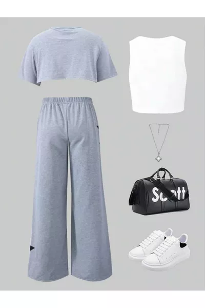 3-Piece Star Print % Cotton Kids' Sleeveless Top and Bottom Set