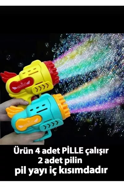 Pilli YEŞİL Baloncuk Makinesi Baloncuk Tabancası Köpük Tabancası Bubble Gun