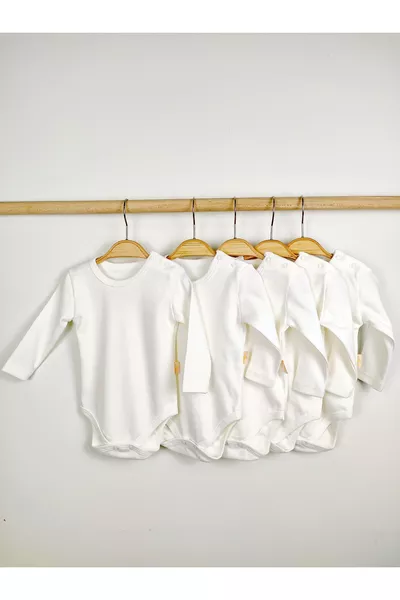 مجموعة 5 قطع للجنسين، عمر 0-5 سنوات، بودي للأطفال بأكمام طويلة، مصنوعة % من القطن، لبنات وأولاد