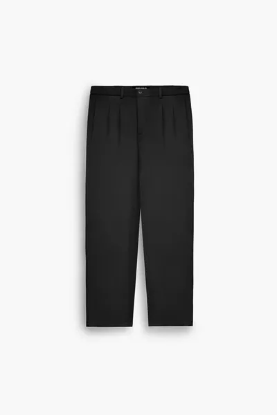 Erkek Baggy Fit Kumaş Pantolon Siyah