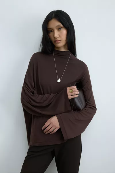 Коричневая блузка Оливия