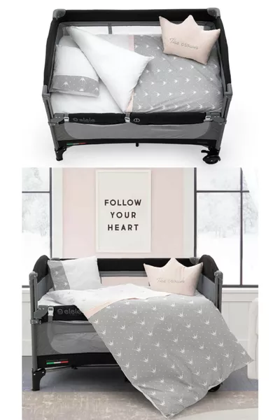 طقم سرير طفل من 6 قطع من لايتو باللون الزهري