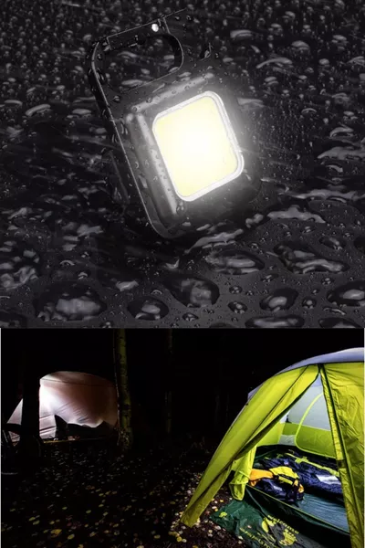 مصباح ميني LED قابل للشحن للإضاءة والتخييم والصيد وحجم جيب