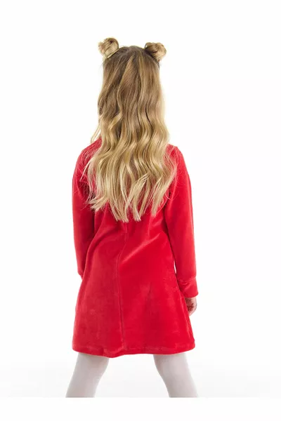 Méchante Cerf Fille Nouvel An Robe Rouge Velours