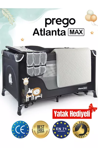 أتلانتا ماكس سرير ألعاب مع وحدة فتح سفلية حديقة سرير طفل * سم