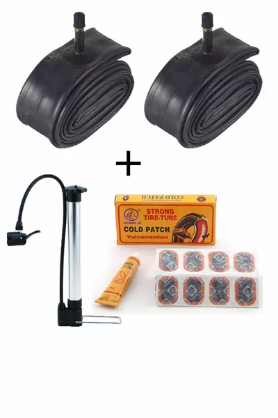 ٢.- إطار داخلي + مضخة + مجموعة رقع