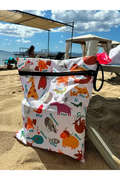 Zoo, auslaufsicher, umweltfreundlich, mit Reißverschluss, Badeanzug für nass und trocken, Tasche für schmutzige und saubere Kleidung