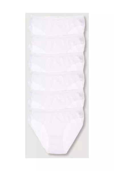 Women's White 6-Pack Bikini Briefs 