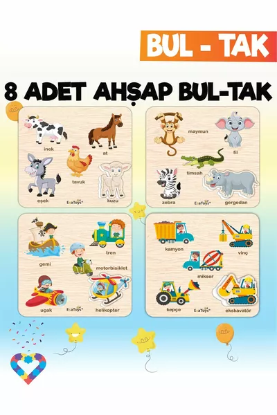 Montessori 8-Piece Mega Stack-and-Nest Set – Ages 2-5 – Wooden Educational Toy