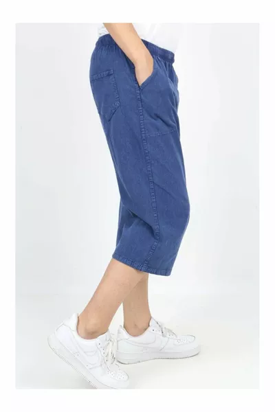 Herren Weiches Rohtuch Elastisch Hohe Taille Casual Fit % natürliche Baumwolle Capri