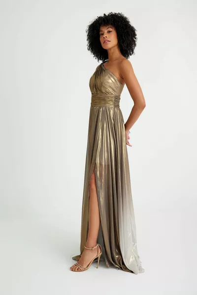 Sıvama Tek Omuz Abiye Elbise