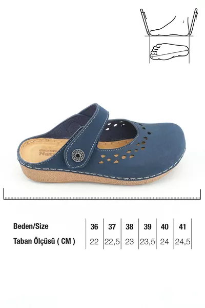 Ciabatte estive da donna con plantare interno in vera pelle e chiusura a strappo