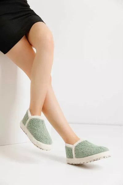 Kadın Hafif Pofuduk Panduf Ses Yapmaz Kalın Taban Ev Ayakkabısı