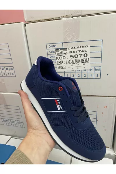 حذاء رياضي مريح يومي بأربطة وتهوية وأرثوبيدي