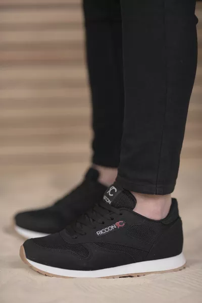 Zwart-Witte Katoenen Unisex Sneakers 