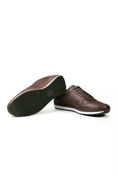 حذاء رجالي يومي جلد طبيعي من آجيوا باللون البني