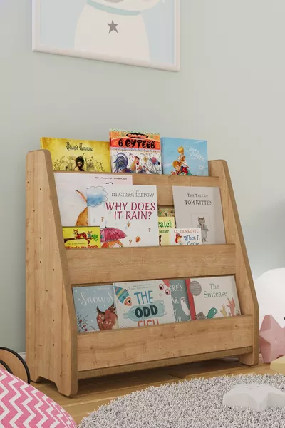 Libreria per bambini Montessori in MDF - Rovere Zaffiro