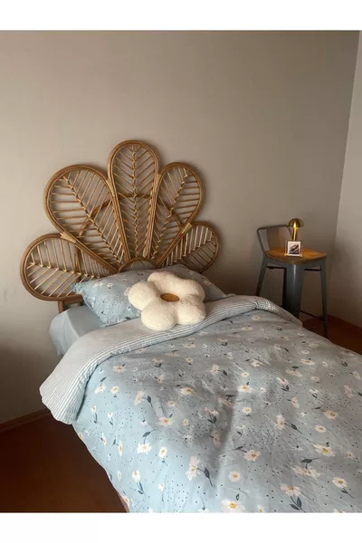 Бамбуковое ротанговое плетеное изголовье кровати ручной работы для односпальной кровати, цвет орех