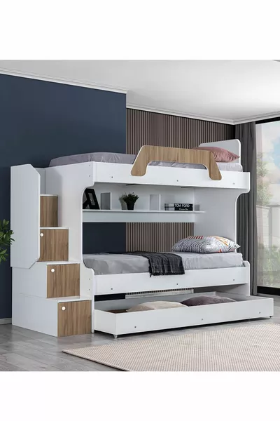 Ranza, Letto a castello con cuccetta Inci - Noce