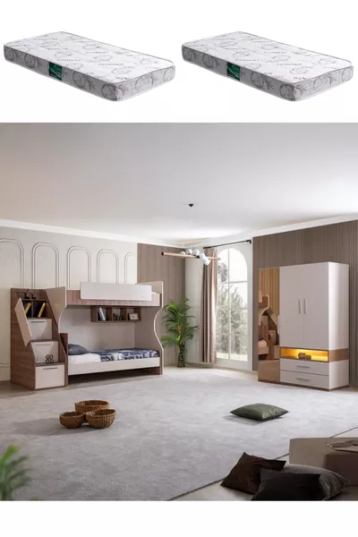 سرير بطابقين، ميلانو، سرير بطابقين مع خزانة بثلاثة أبواب وسريرين مريحين