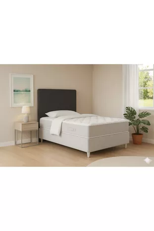 HOUSSE DE TÊTE DE LIT GRIS EN TISSU EXTENSIBLE CM