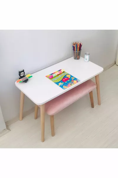 Bureau pour enfants Lilyum 1 pouf Table d'activité Ensemble de table d'activité