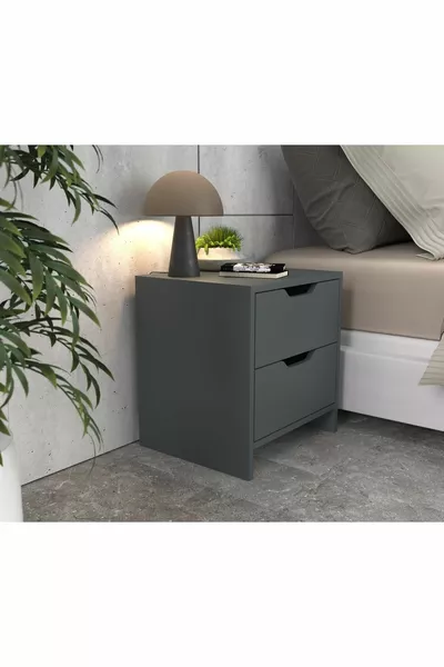 خزانة جانبية أنثراسيت بإدراجين من إيفس