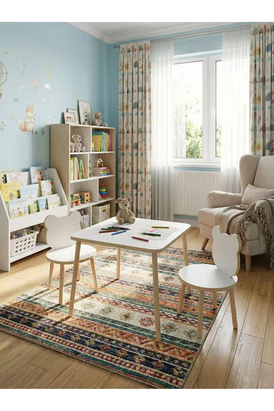 Kinder Tafel Stoel Set Activiteitentafel Bureau 1 Tafel 2 Stoelen