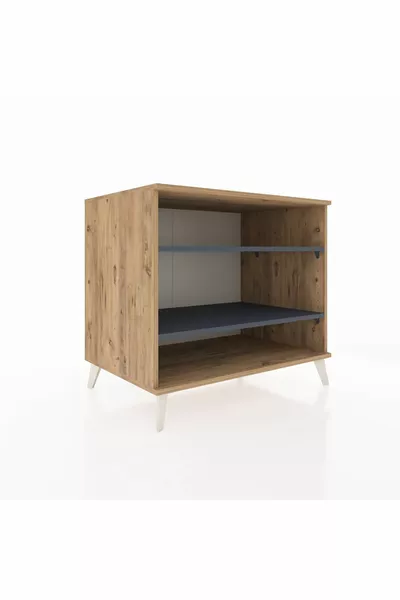 خزانة كرونوس ذات رفين، من خشب الصنوبر - أنثراسيت