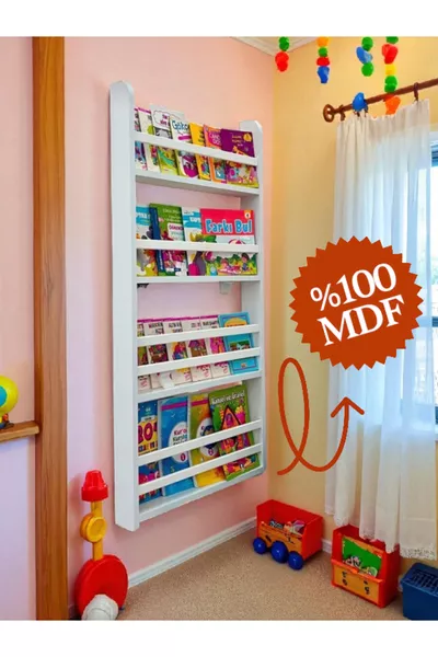 Libreria Carmen a 4 Ripiani - Colore Bianco Libreria Montessori - Libreria per Cameretta