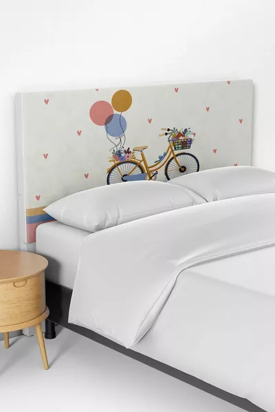Калъф за таблата на детско легло с фантазия с цветни велосипеди