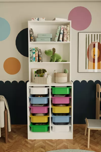 Лисано Многофункциональный игровой шкаф-корзина, многоцветный