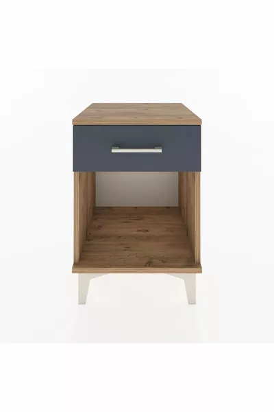 Hyperion Nightstand Single Drawer Pine-Anthracite