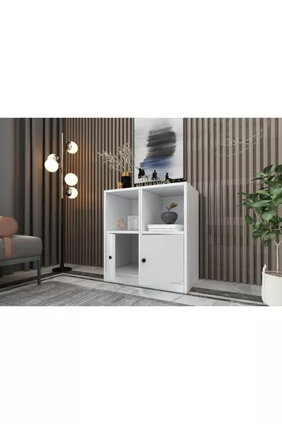 White Chest of Drawers with Shelves Cm -ç