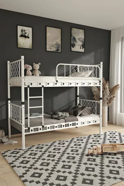 Метис Детска Спалня с Метално Двуетажно Легло и Легло