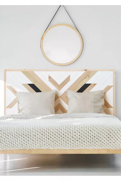 Otto Houten Tweepersoons Handgemaakt Bed/Basis Hoofdbord