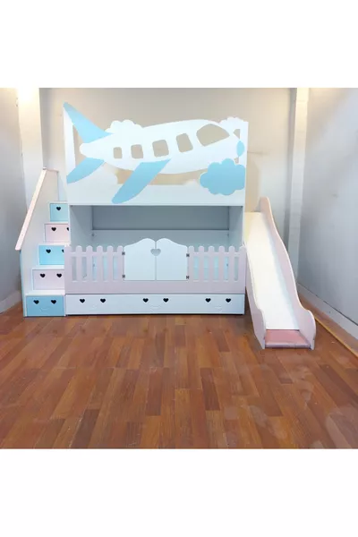 Thy Uçak Model Kaydıraklı Ranza