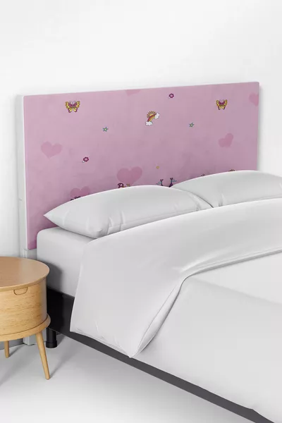 Чехол на изголовье детской кровати с принтом «Розовая принцесса»