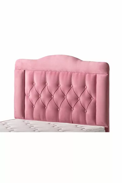 Single Bed Vogue Luxury Pink Fabric Headboard cm