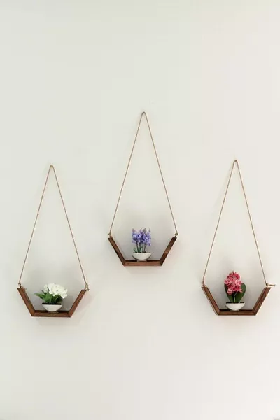 Decorative 3-Piece Wall Shelf Shoe Rack Plant Stand