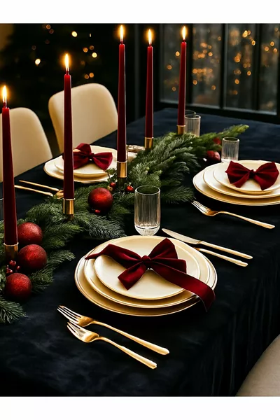 غطاء طاولة من المخمل الأسود