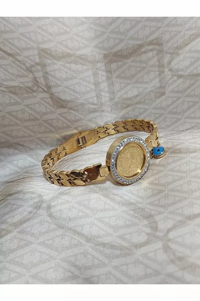 سوار فولاذي بنصف عيار مع قلادة عين الحسد