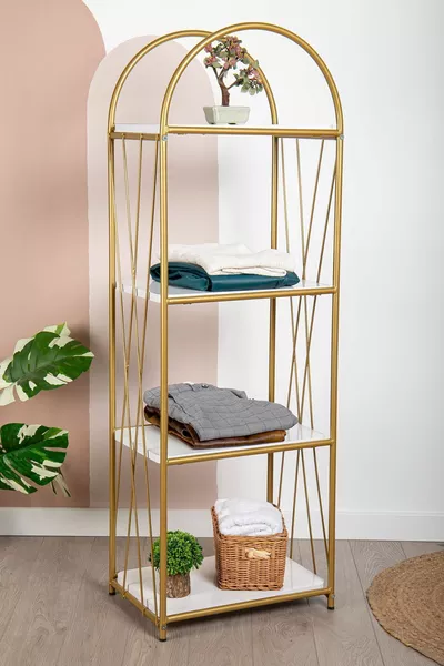 خزانة ملابس ديميتير مع شماعة، خزانة متعددة الأغراض لغرفة النوم، المدخل والردهة، رف زخرفي