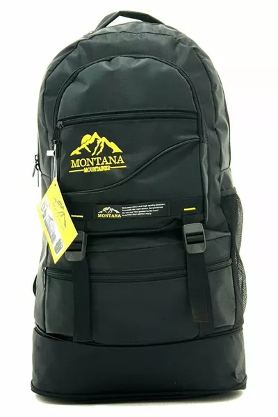 Mountainer + Litre Black Waterproof Multi-Compartment Travel-Mountain-Climber-Camper Backpack