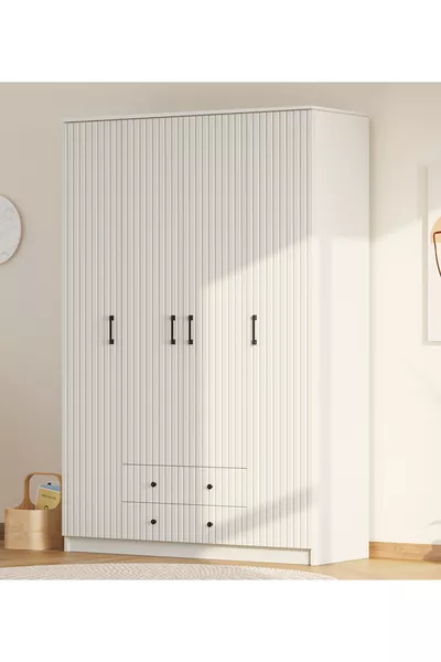 İrem Country 4-Door 2-Drawer Mega Wardrobe