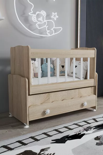 Cradle with Drawer That Rocks Mother with Bed as a Gift