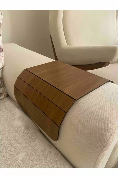 Темно-коричневый поднос для кресла, боковой столик, орех для четок, средний размер ,5 см, американская сервировка